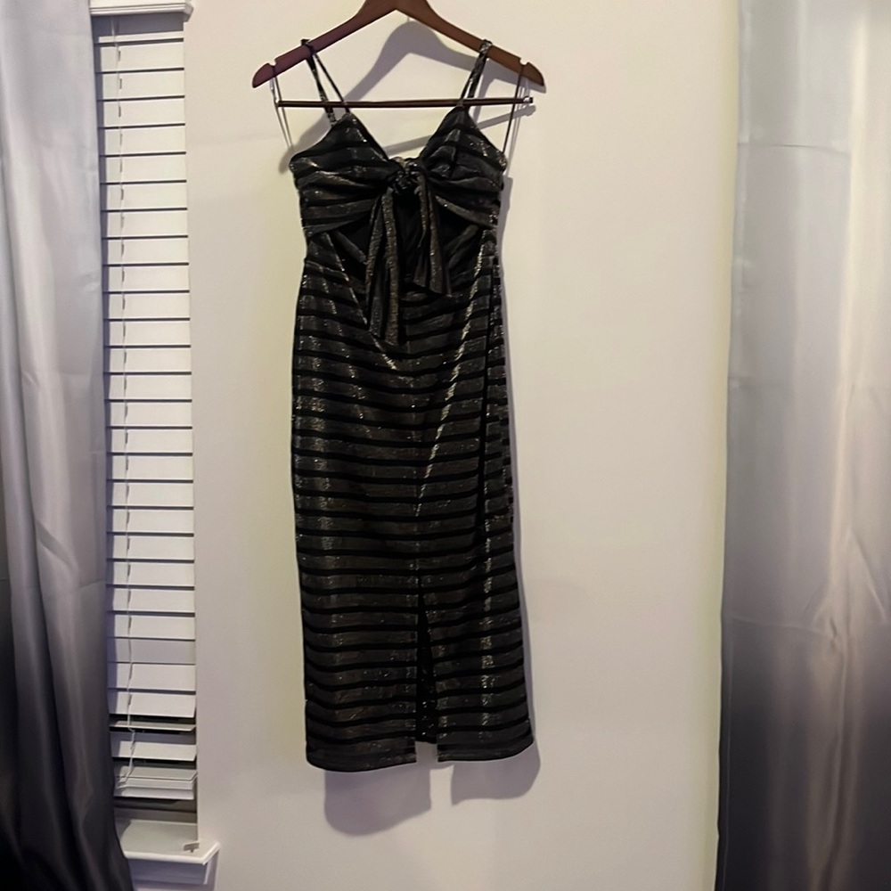 Sparkly Metallic strappy midi dress